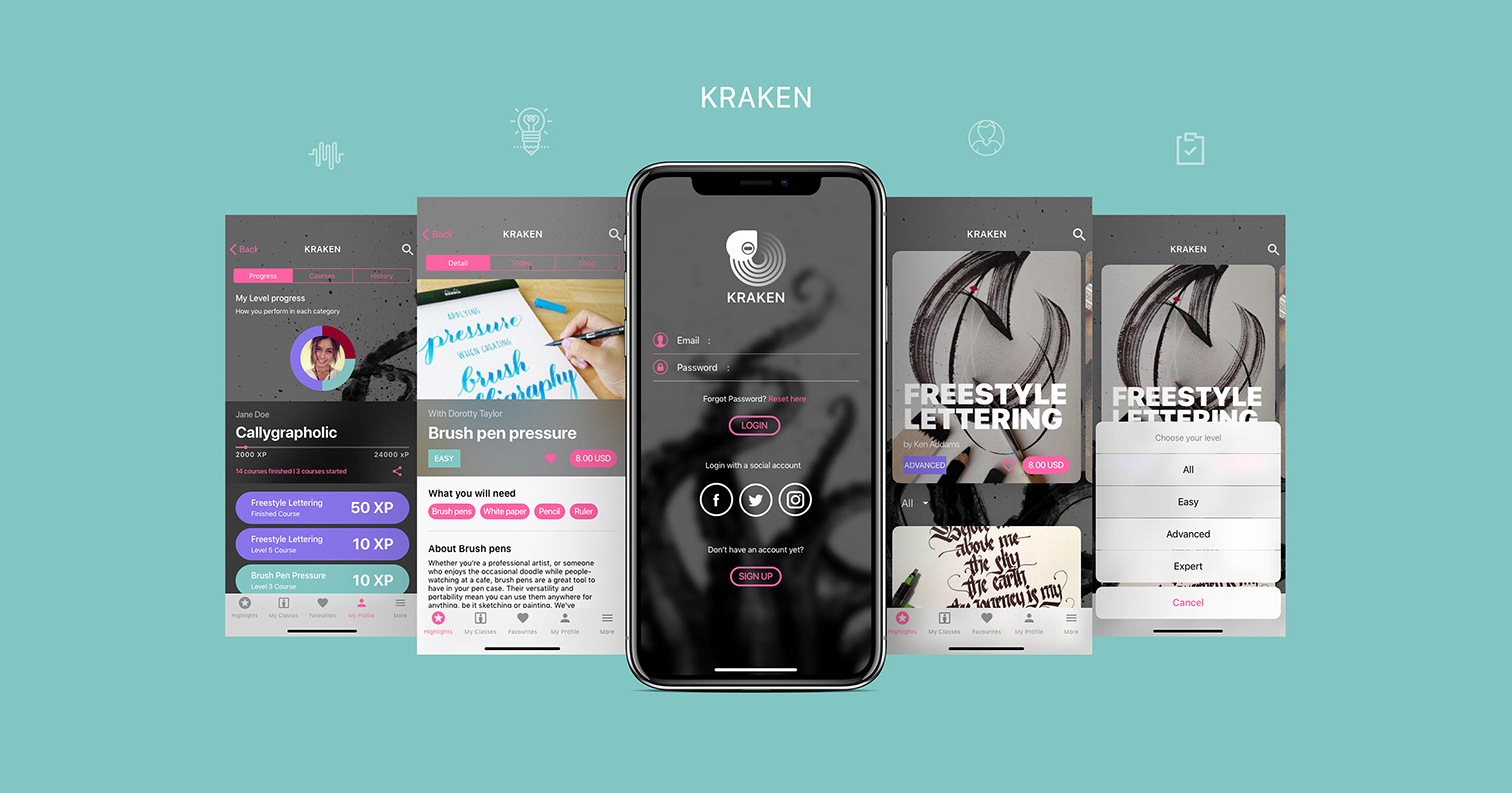 Kraken Calligraphy App Screen 1